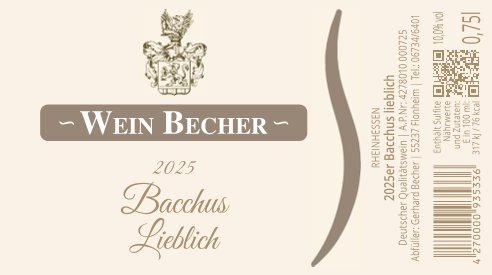 Produktbild von: <br>2025er Bacchus lieblich 0,75l<br>EAN 4270000935336<br>