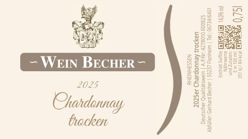Produktbild von: <br>2025er Chardonnay trocken 0,75l<br>