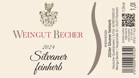 Produktbild von: <br>2024er Silvaner feinherb 1,0l <br>EAN 4270000935329<br>